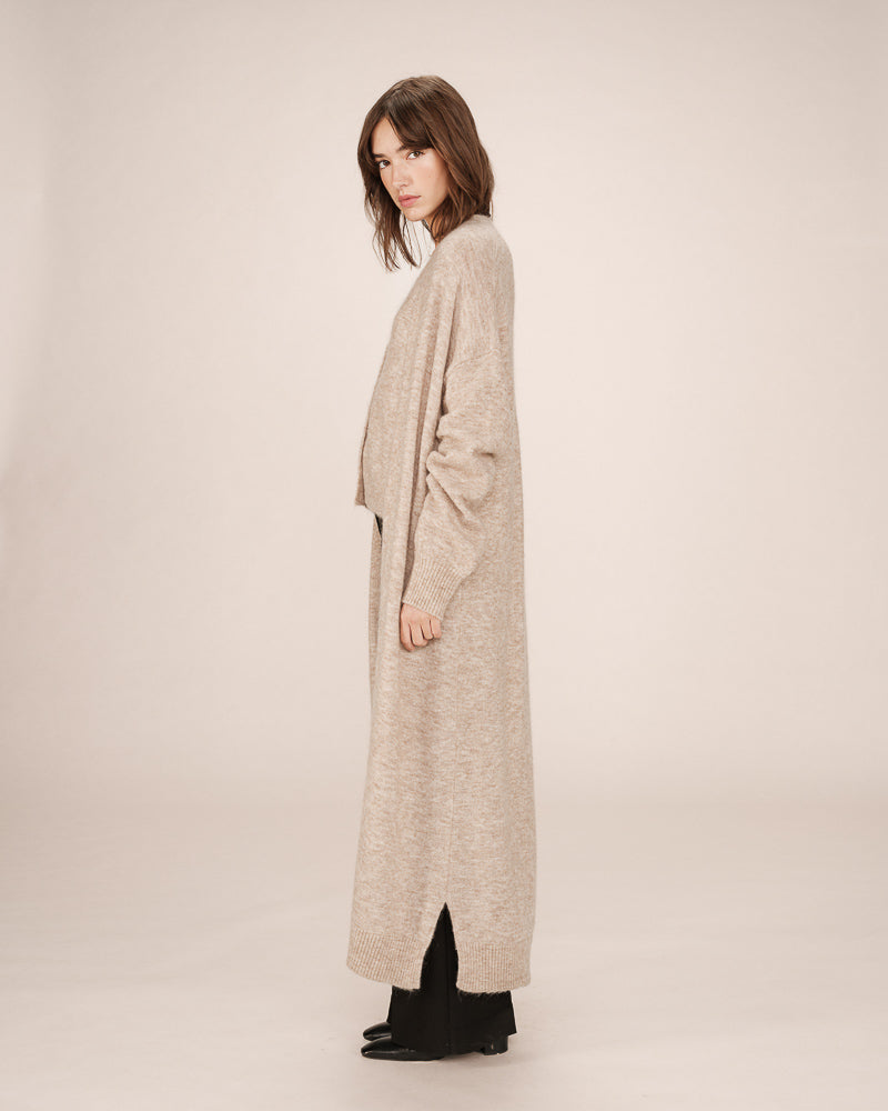 BEIGE LONG CARDIGAN