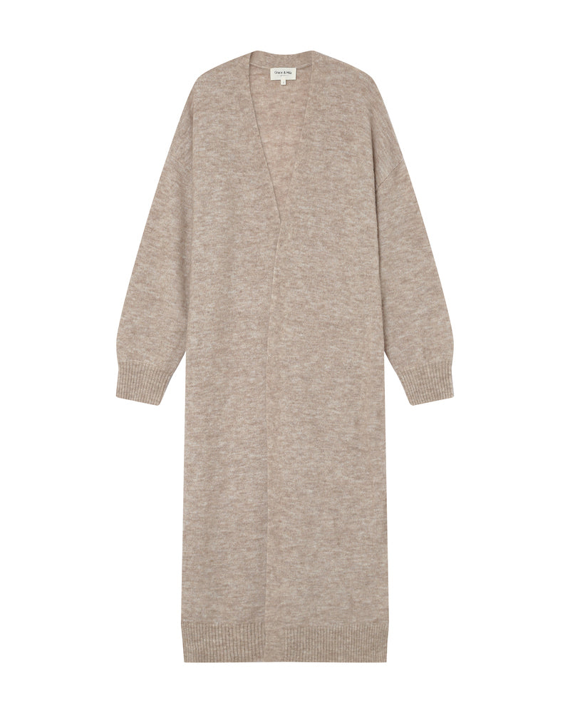 BEIGE LONG CARDIGAN