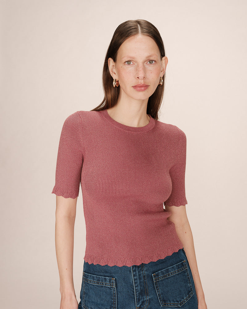 TERRACOTTA METALLIC RIBBED TOP