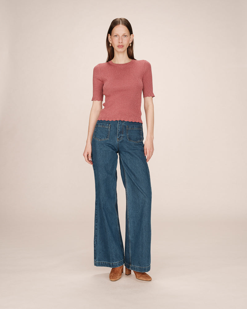 TERRACOTTA METALLIC RIBBED TOP