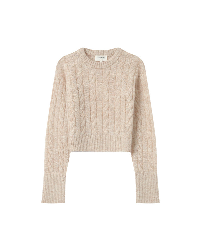 VANILLA CABLE KNIT SWEATER