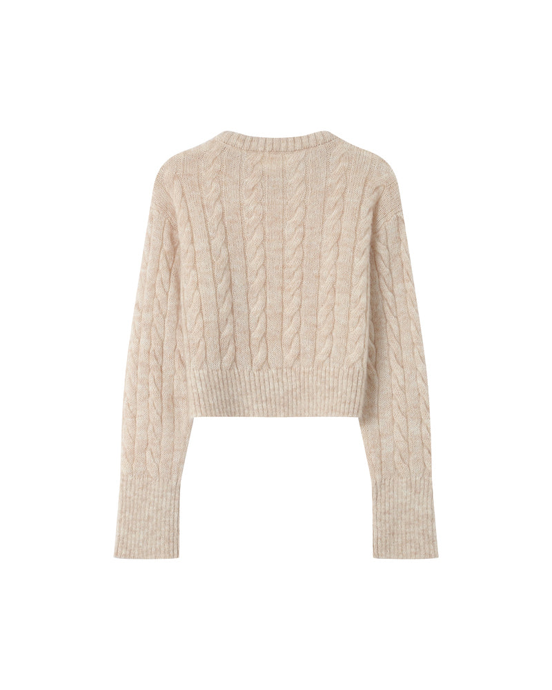 VANILLA CABLE KNIT SWEATER