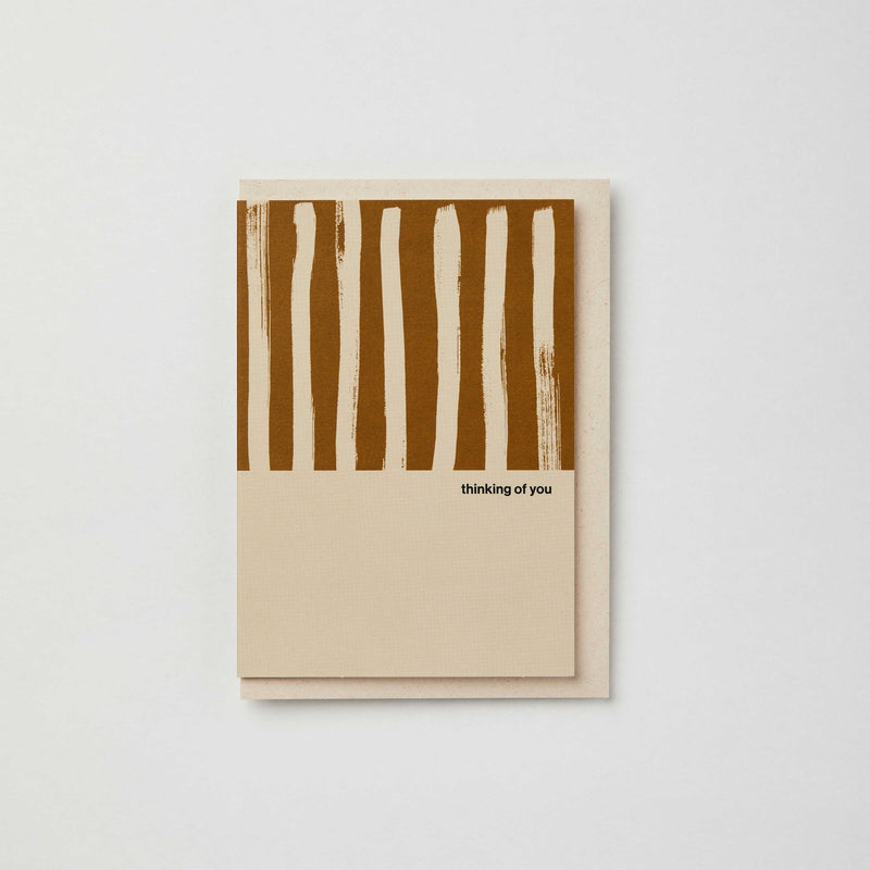 BROWN STRIPE THINKING OF YOU CARD