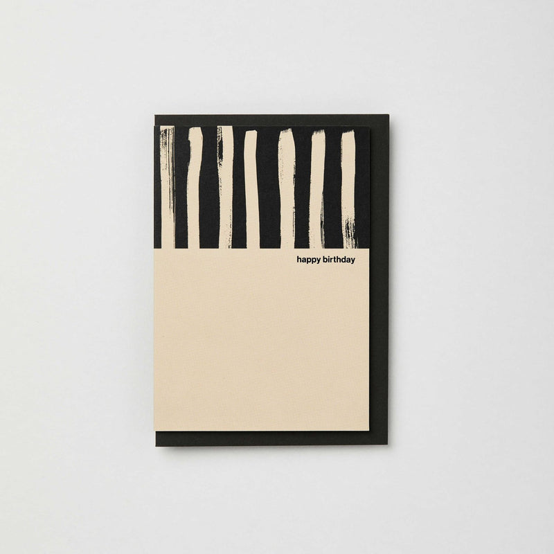 BLACK STRIPE HAPPY BIRTHDAY CARD