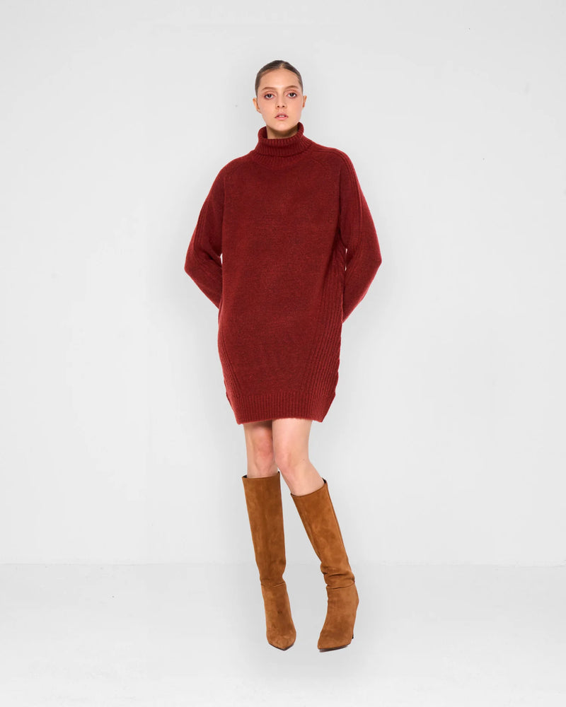 RUST KNITTED DRESS