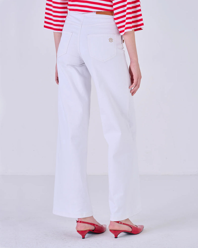 BUTTON FRONT WHITE JEANS