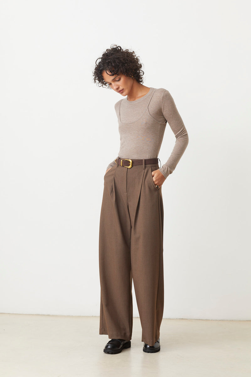 JONAS MOCHA TROUSERS