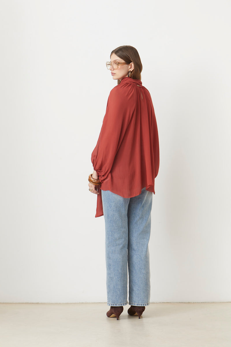 LINCOLN TERRACOTTA BLOUSE