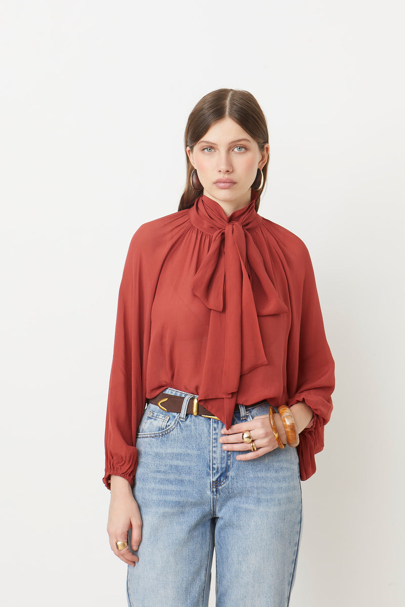 LINCOLN TERRACOTTA BLOUSE