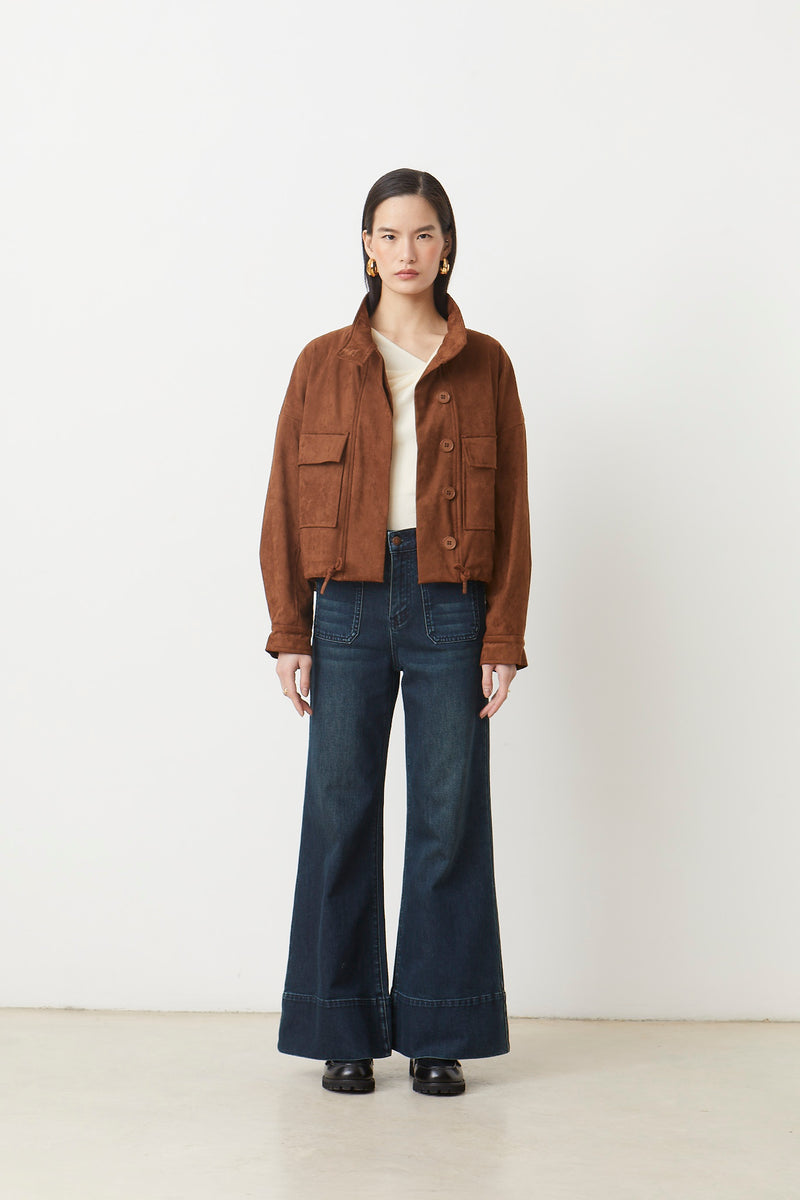 DORIAN DARK TAN SUEDE JACKET