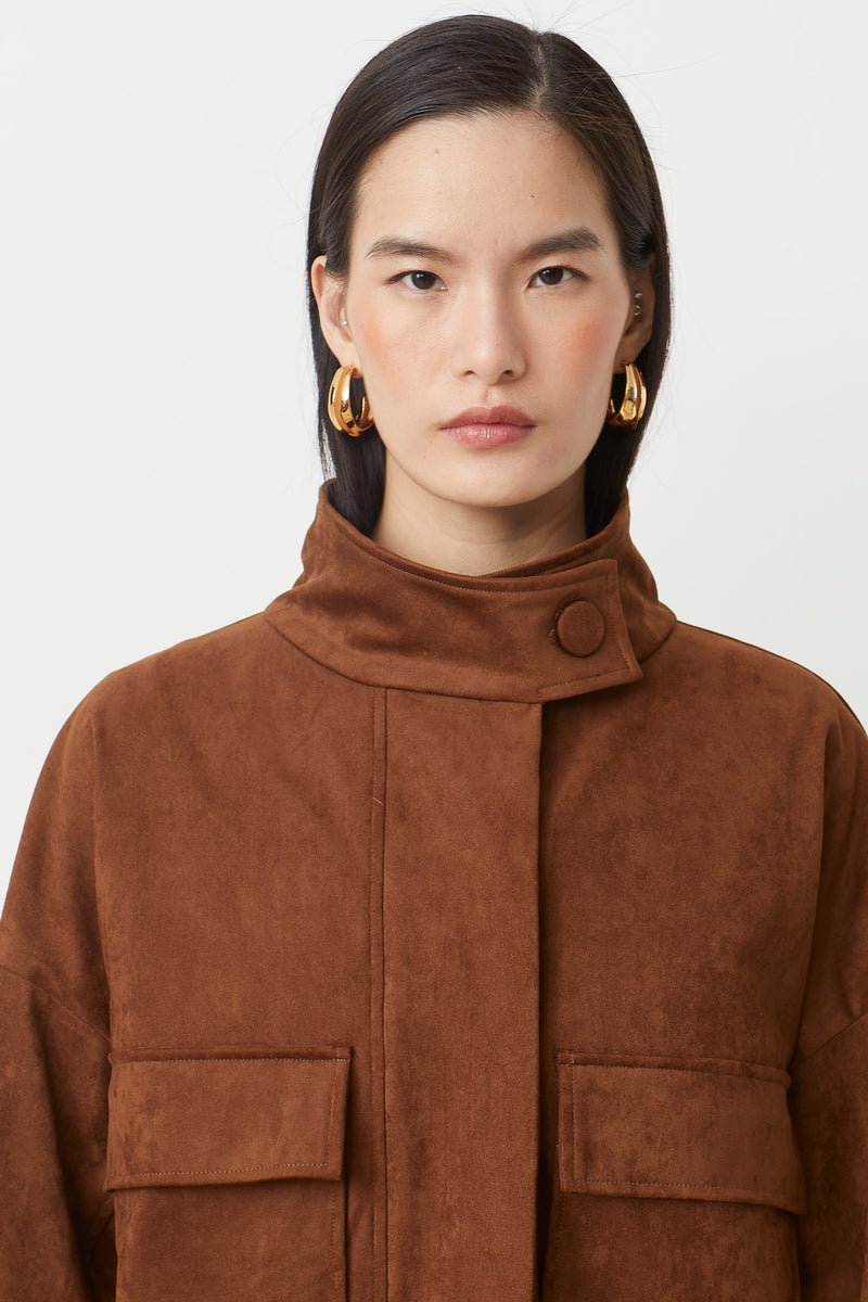 DORIAN DARK TAN SUEDE JACKET