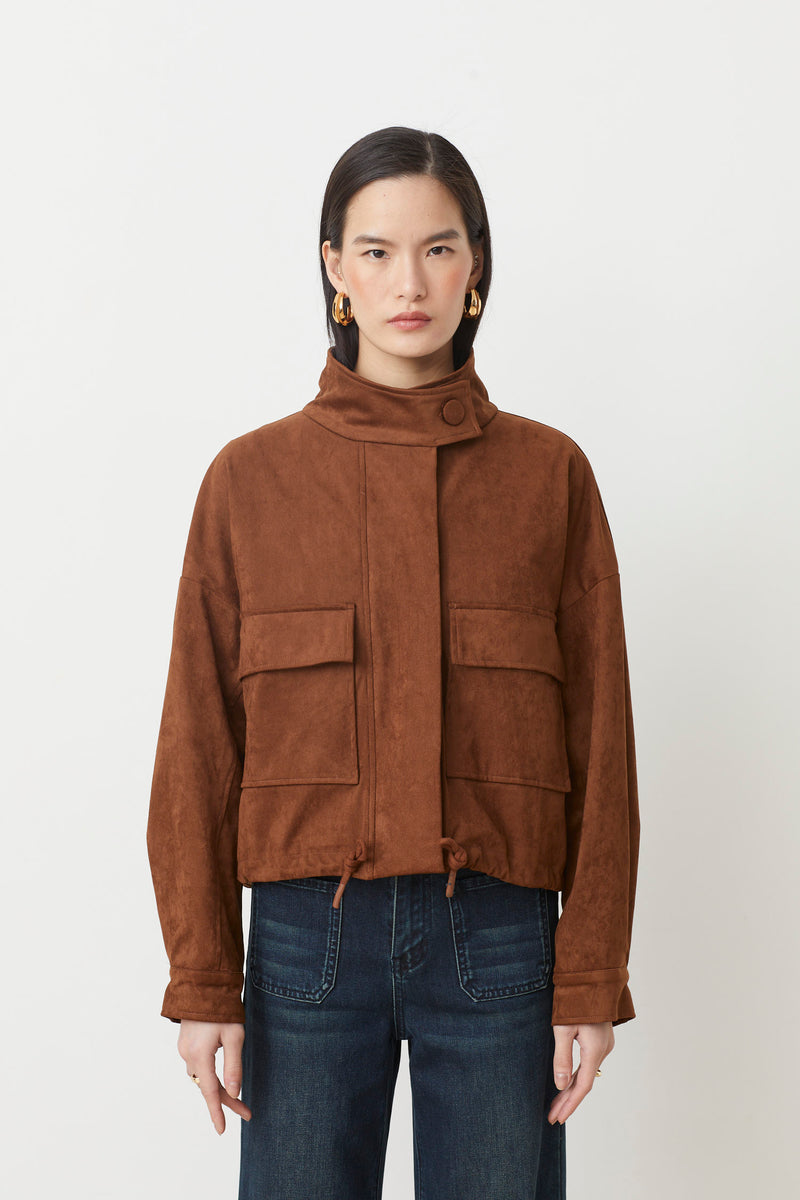 DORIAN DARK TAN SUEDE JACKET