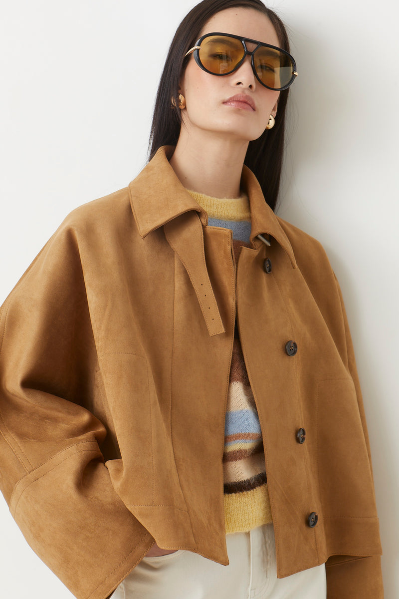 ELOIZ CAMEL SUEDE JACKET