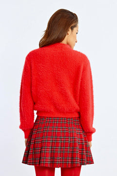 RED FLUFFY SWEATER