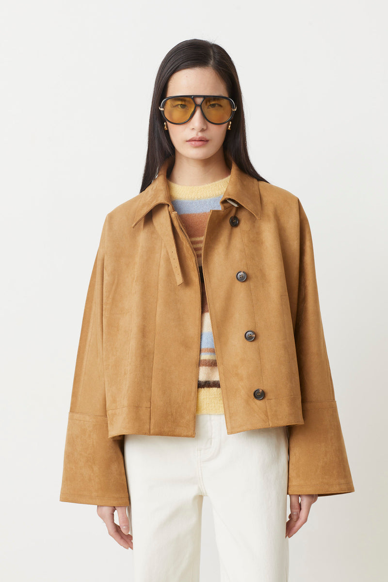 ELOIZ CAMEL SUEDE JACKET