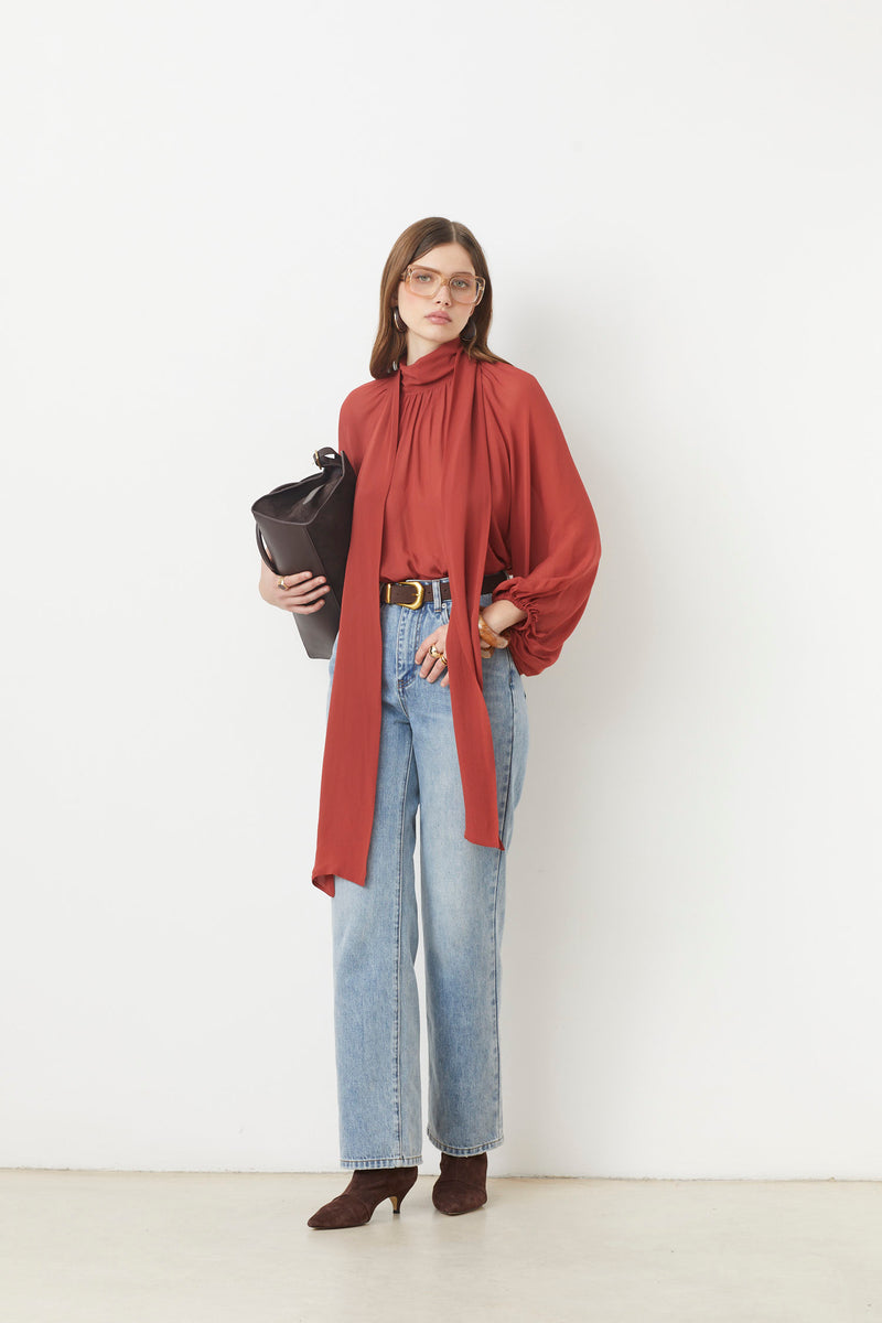 LINCOLN TERRACOTTA BLOUSE