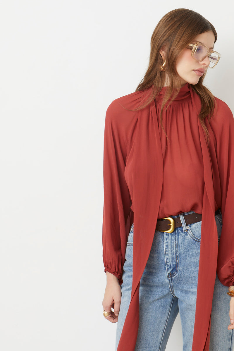 LINCOLN TERRACOTTA BLOUSE