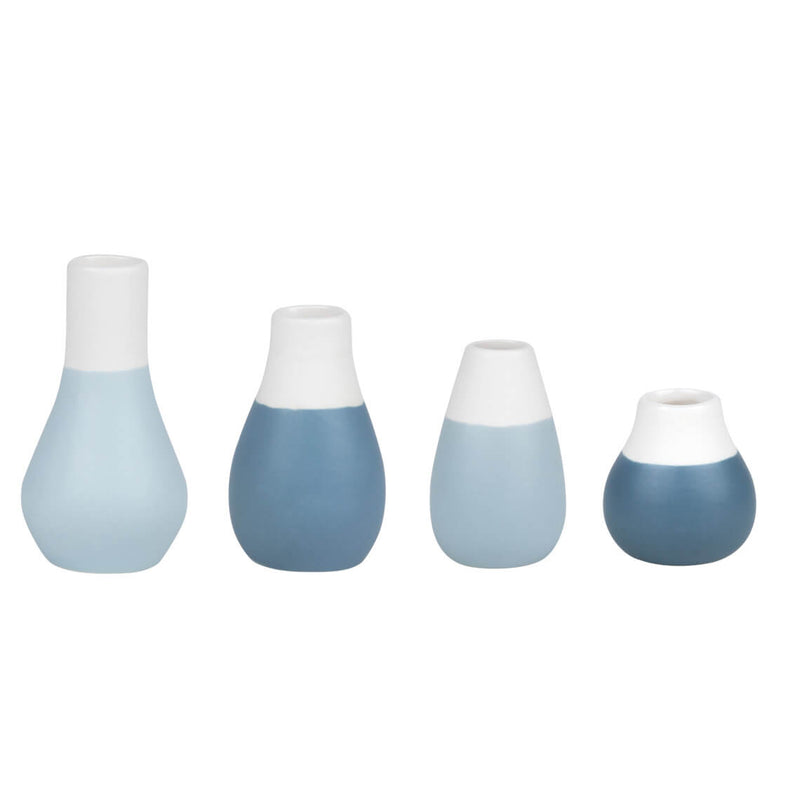 BLUE MINI VASES - SET OF 4