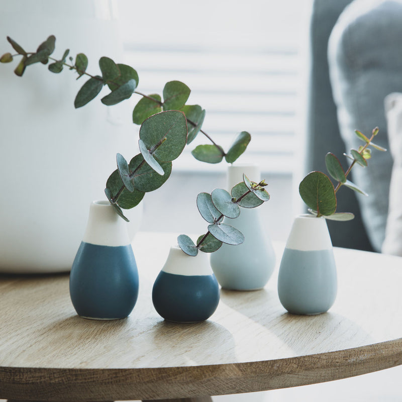 BLUE MINI VASES - SET OF 4