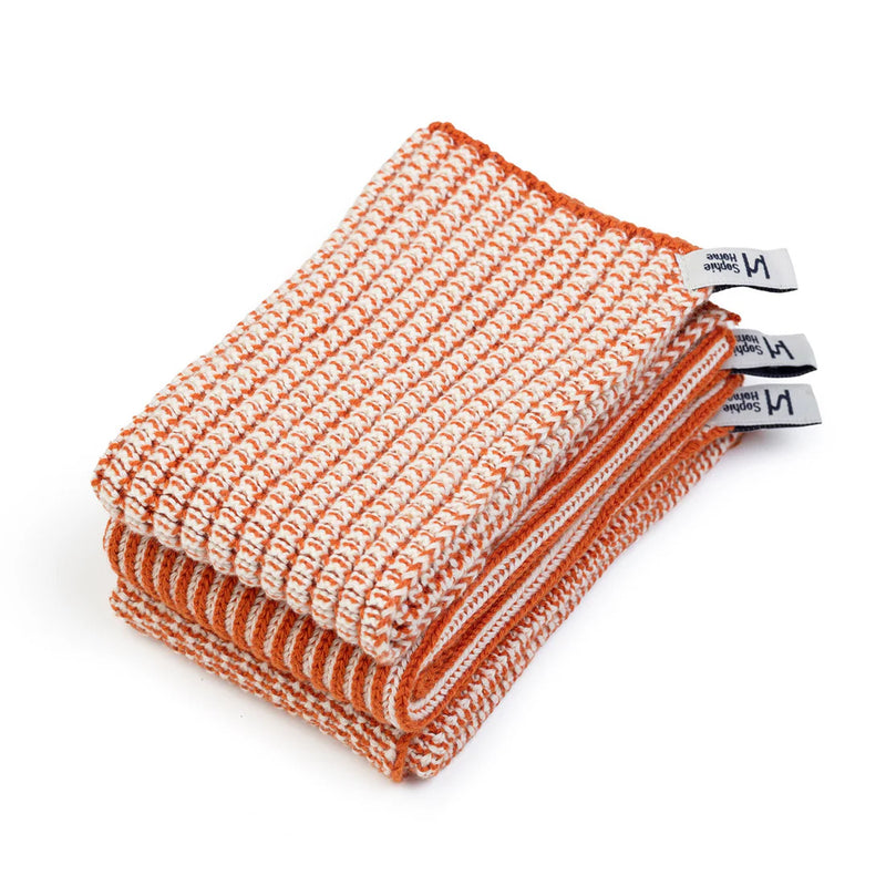 BURNT ORANGE TEXTURED DISH CLOTHS