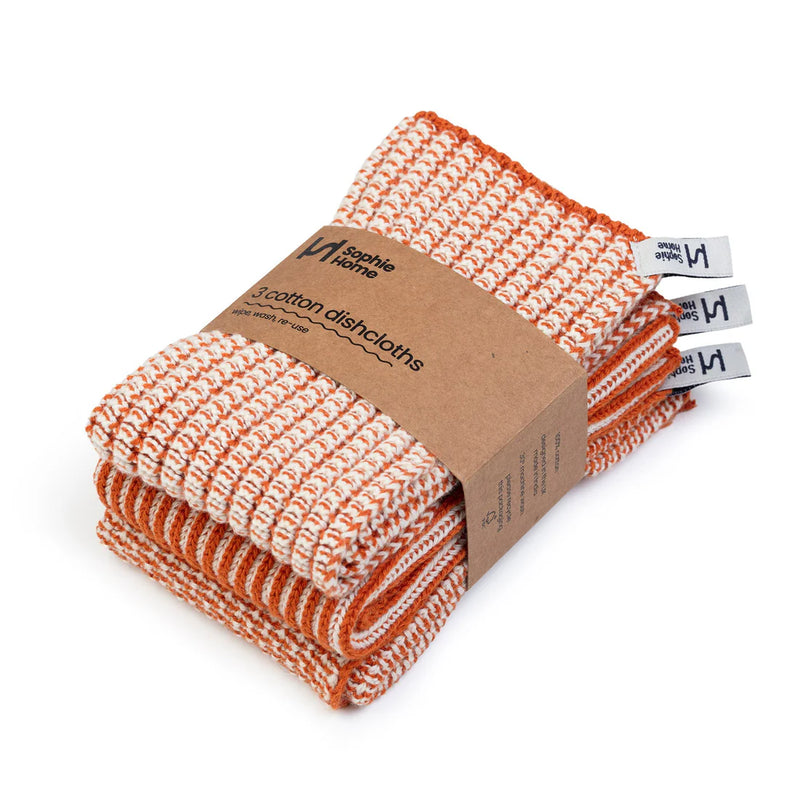 BURNT ORANGE TEXTURED DISH CLOTHS