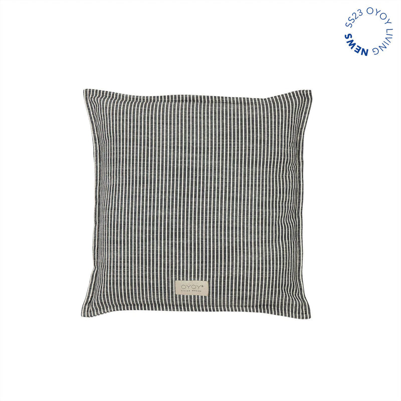 STRIPE SQUARE CUSHION - BLACK & WHITE