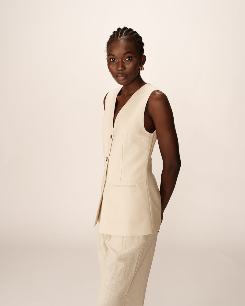 PAZ BEIGE WAISTCOAT
