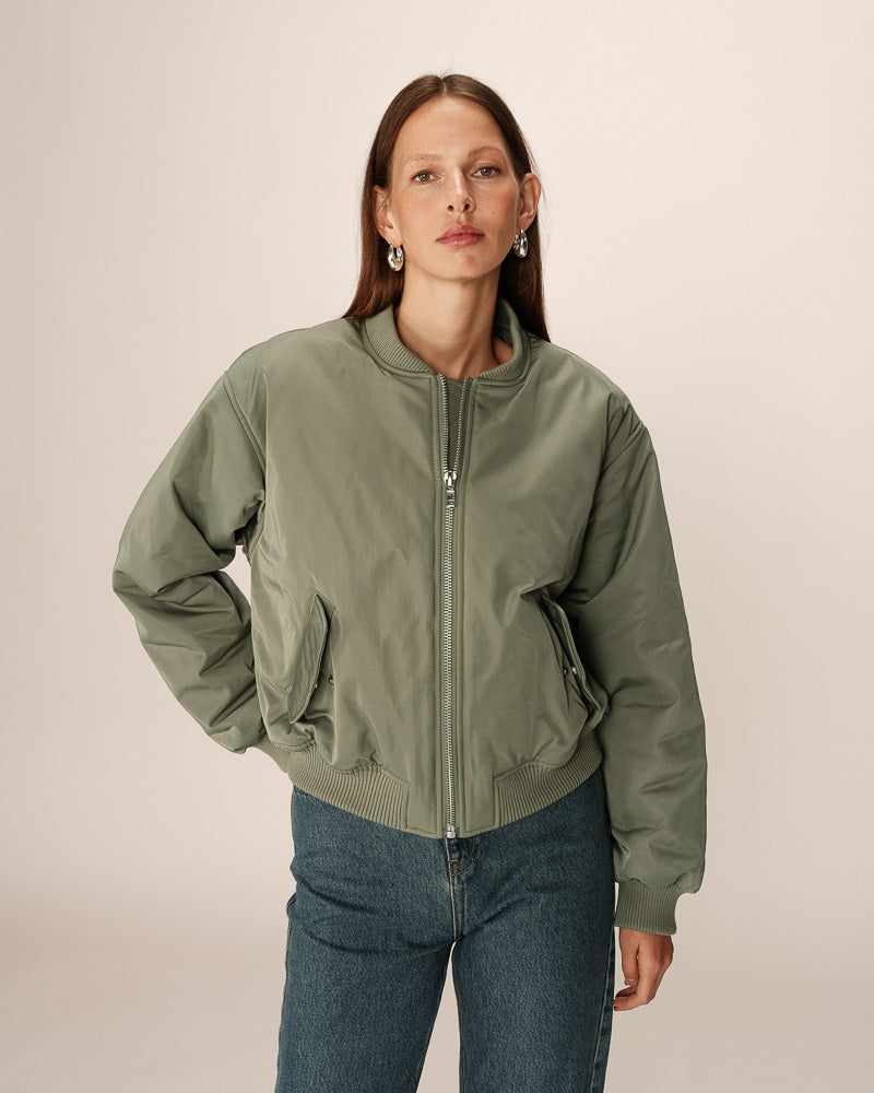 KHAKI BOMBER JACKET