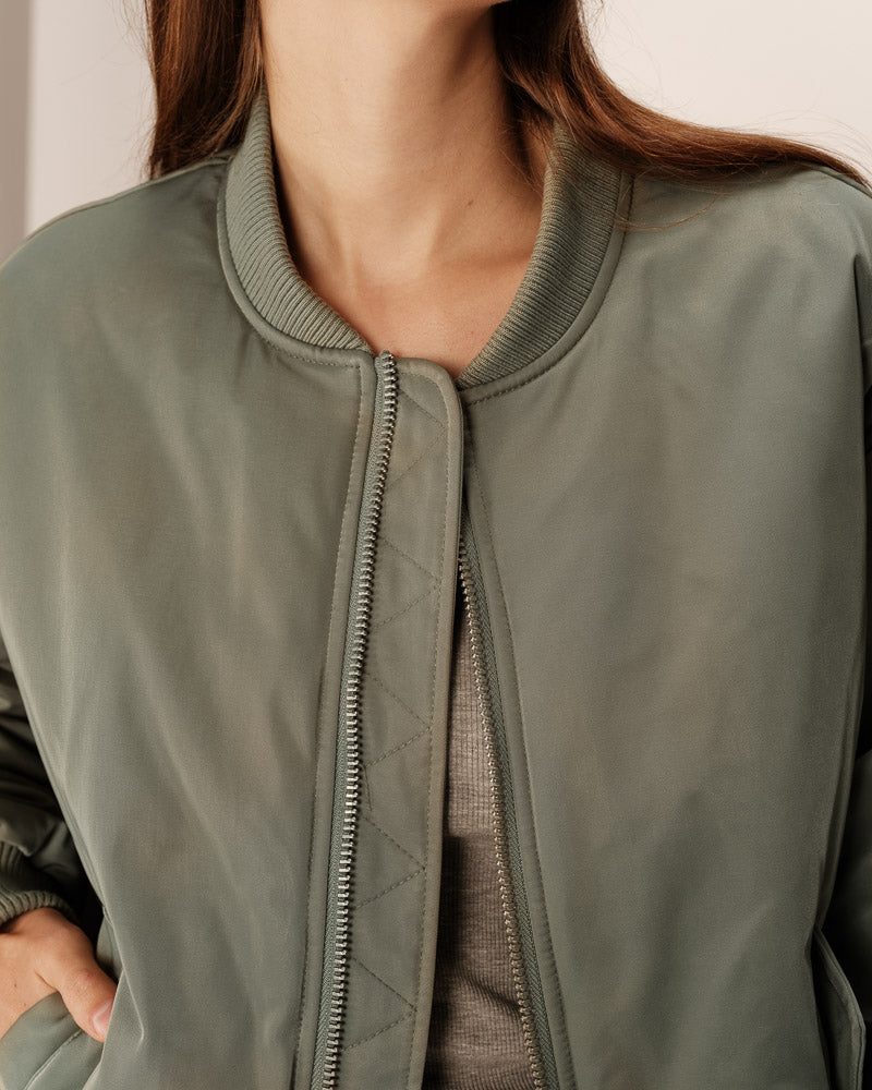 KHAKI BOMBER JACKET