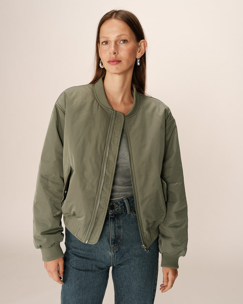 KHAKI BOMBER JACKET