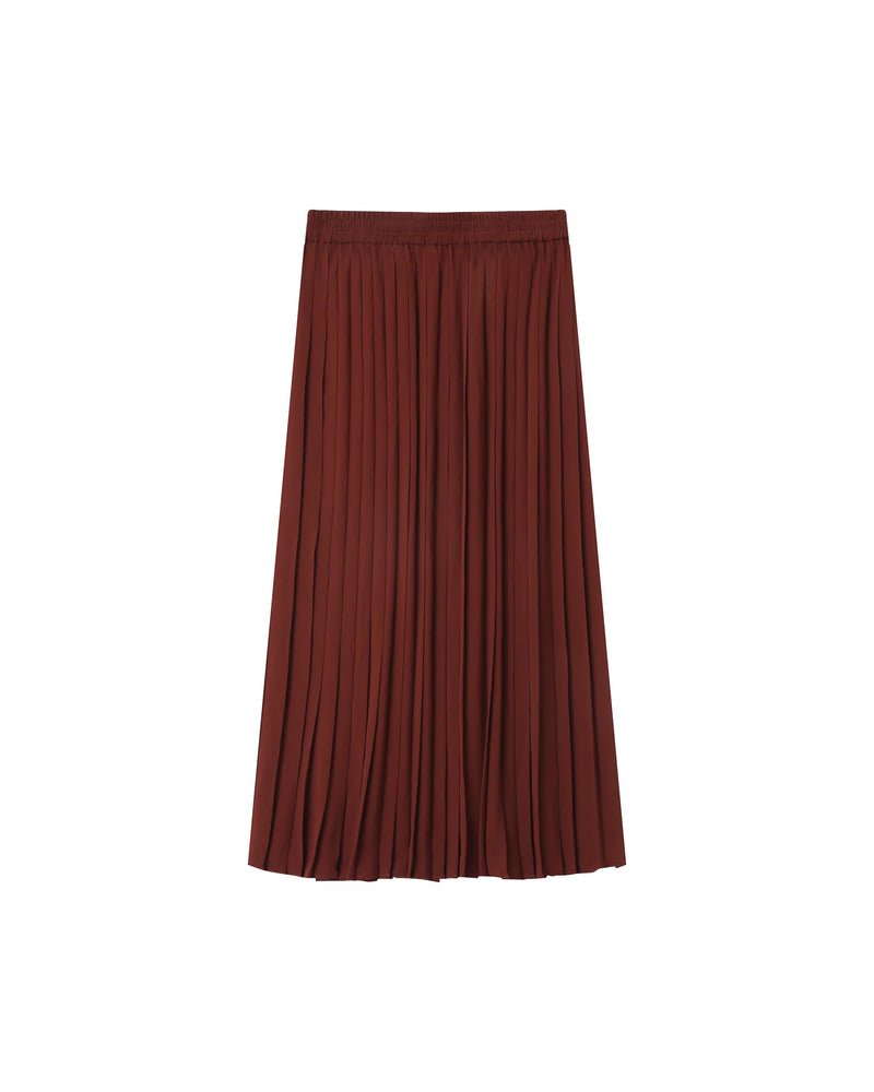 CHOCOLATE PLEATED SKIRT