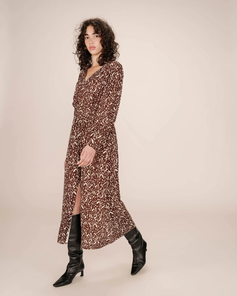 CHOCOLATE PRINT DRESS