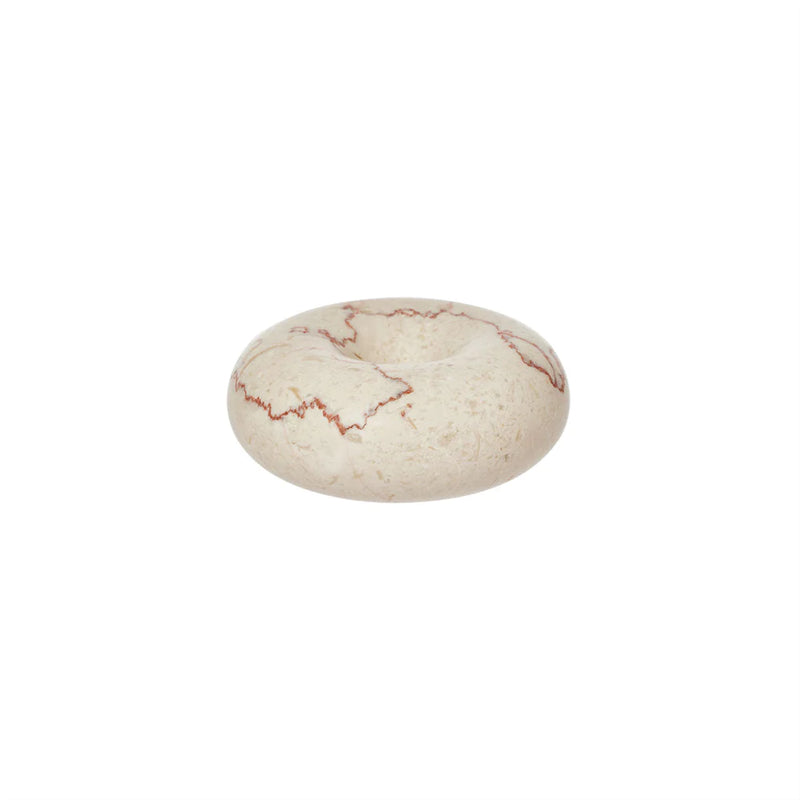 SAVI MARBLE CANDLE HOLDER - BEIGE