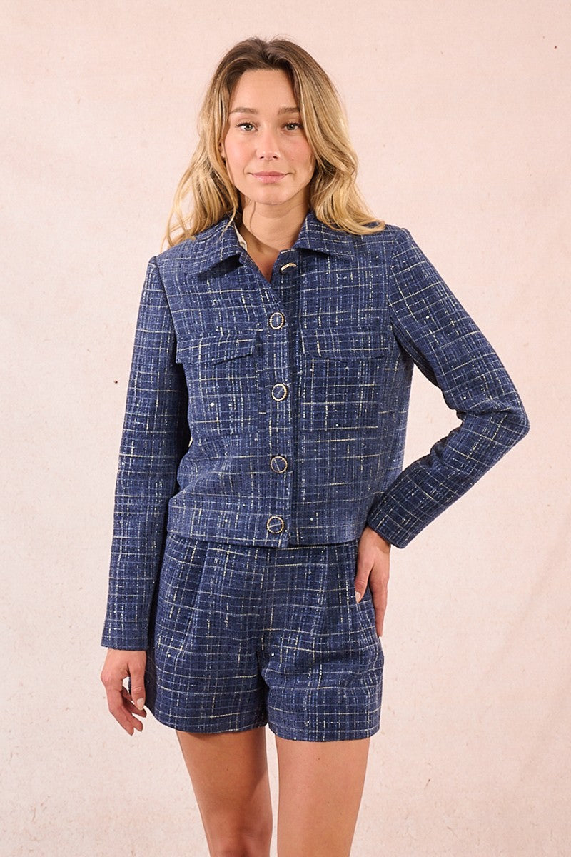 BLUE TWEED JACKET