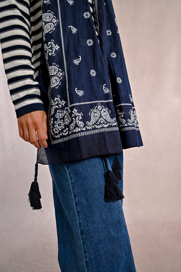 NAVY PRINT SCARF/ SARONG