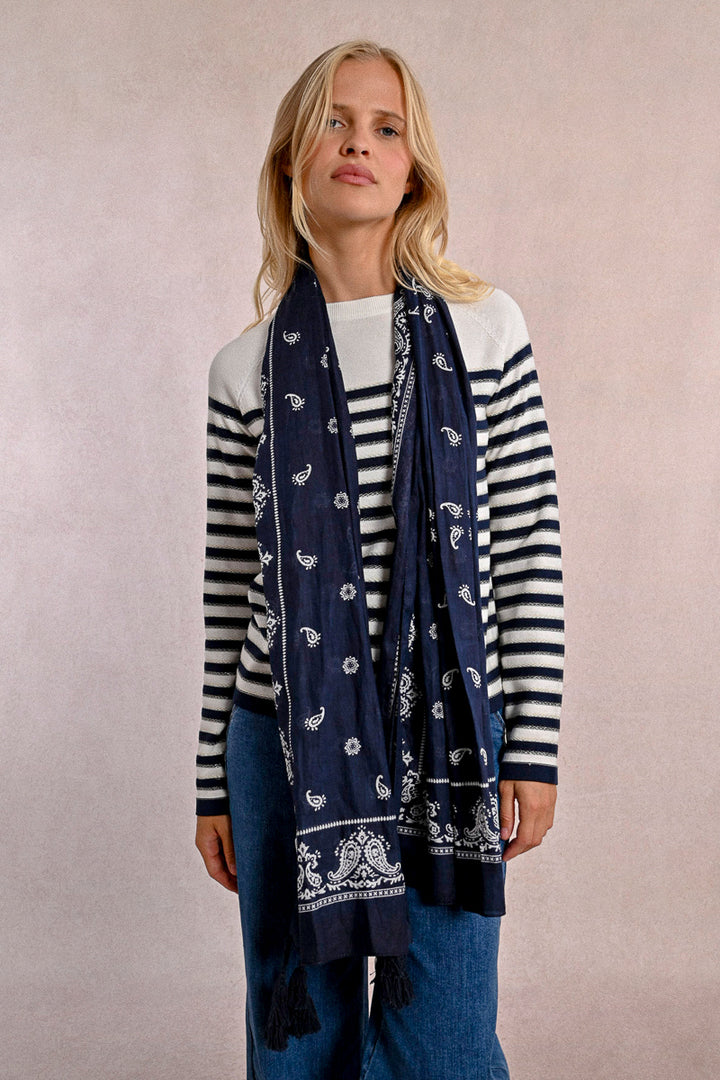 NAVY PRINT SCARF/ SARONG