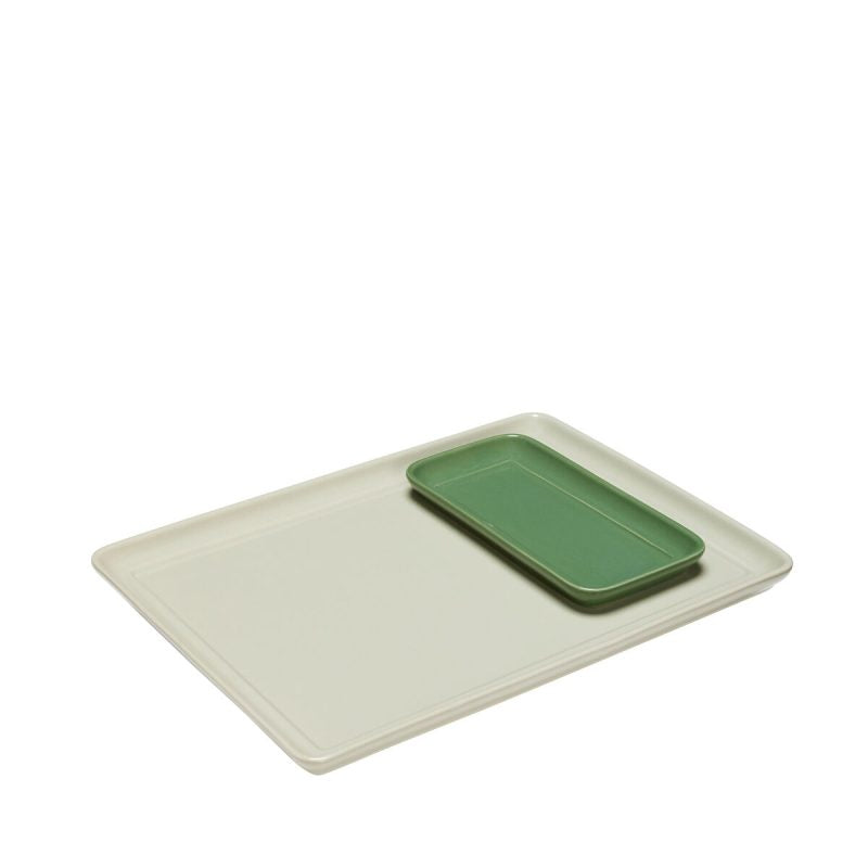 AMARE TRAY SAND/ GREEN (SET OF 2)