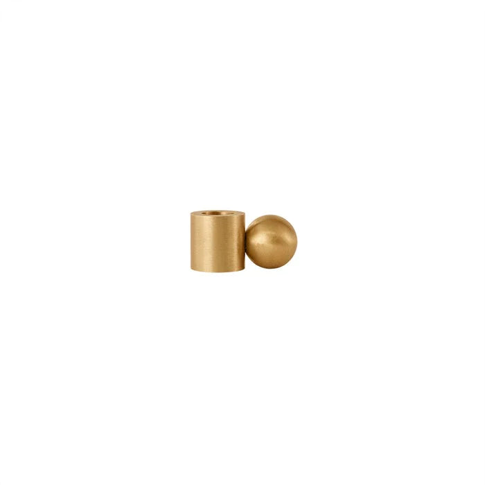 PALLOA CANDLE HOLDER - LOW - BRUSHED BRASS