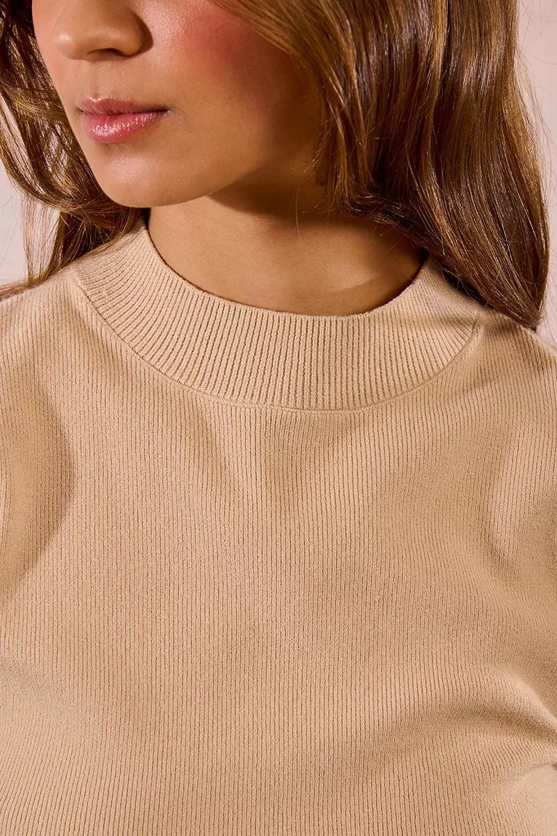 BEIGE FINE SWEATER