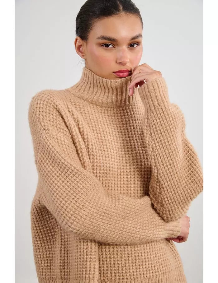 TEXTURED CAMEL SWEATER