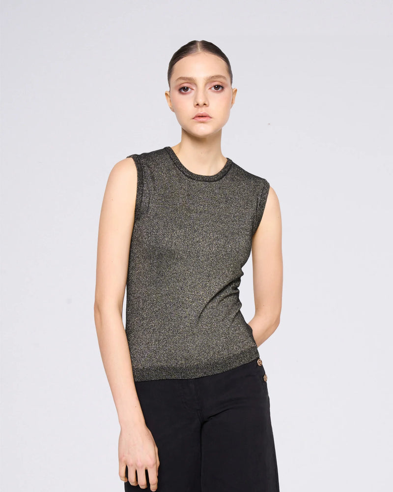 BRONZE LAME YARN TANK TOP