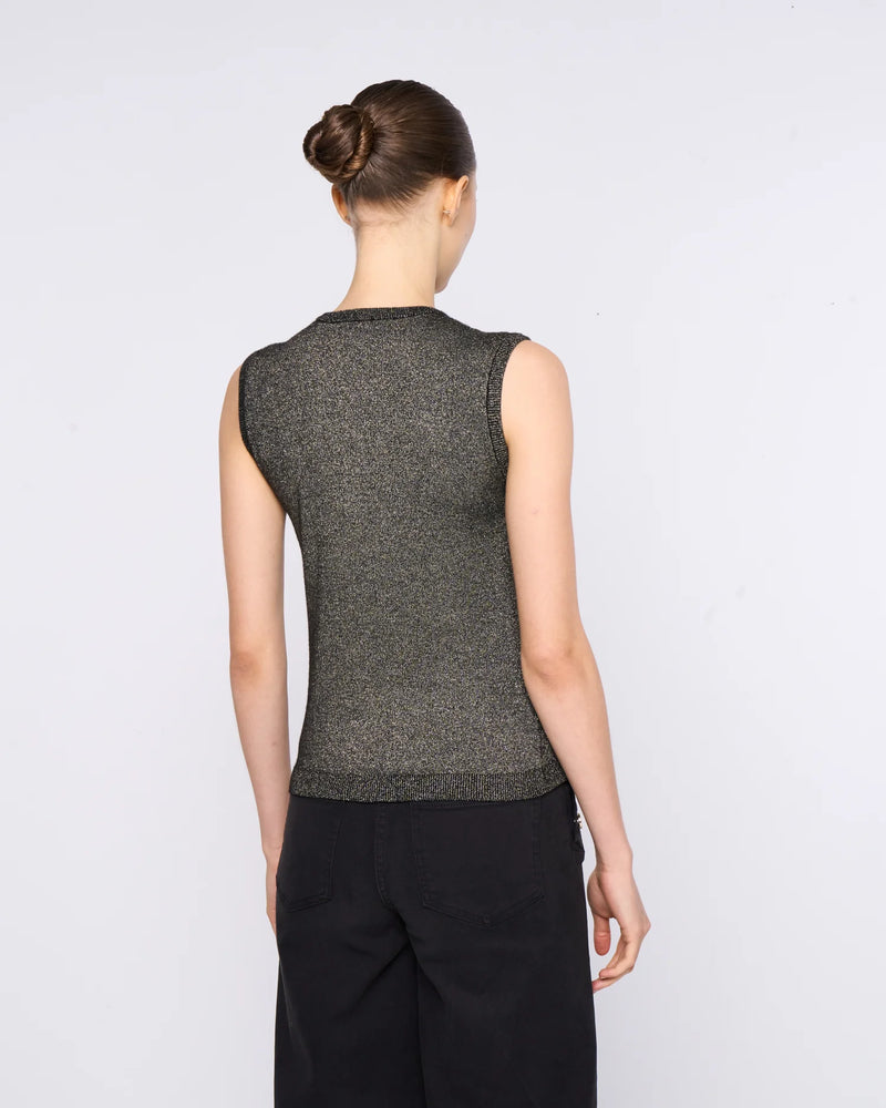 BRONZE LAME YARN TANK TOP