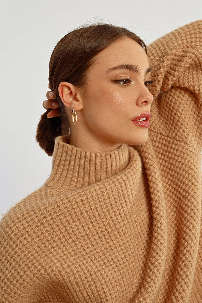 CAMEL HONEYCOMB JUMPER