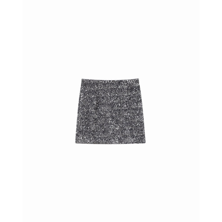 ANTHRACITE SEQUIN SKIRT