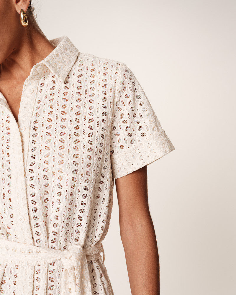 CREAM EMBROIDERY DRESS