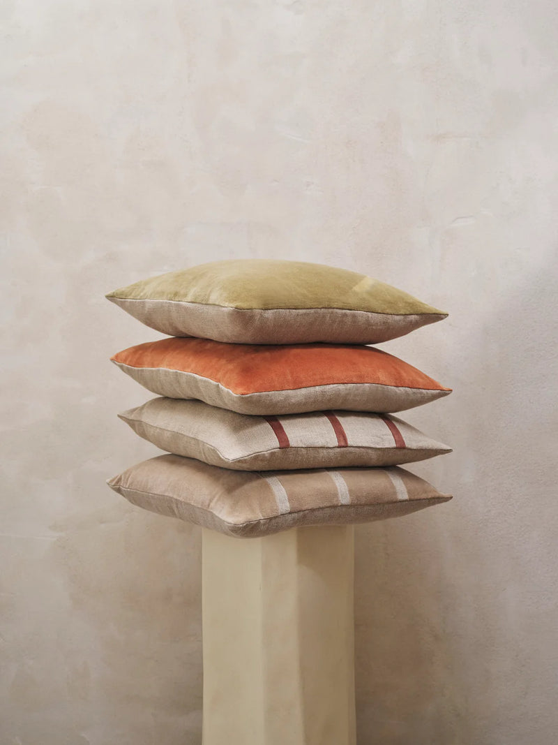 SENTI STRIPE CUSHION - CAROB BROWN