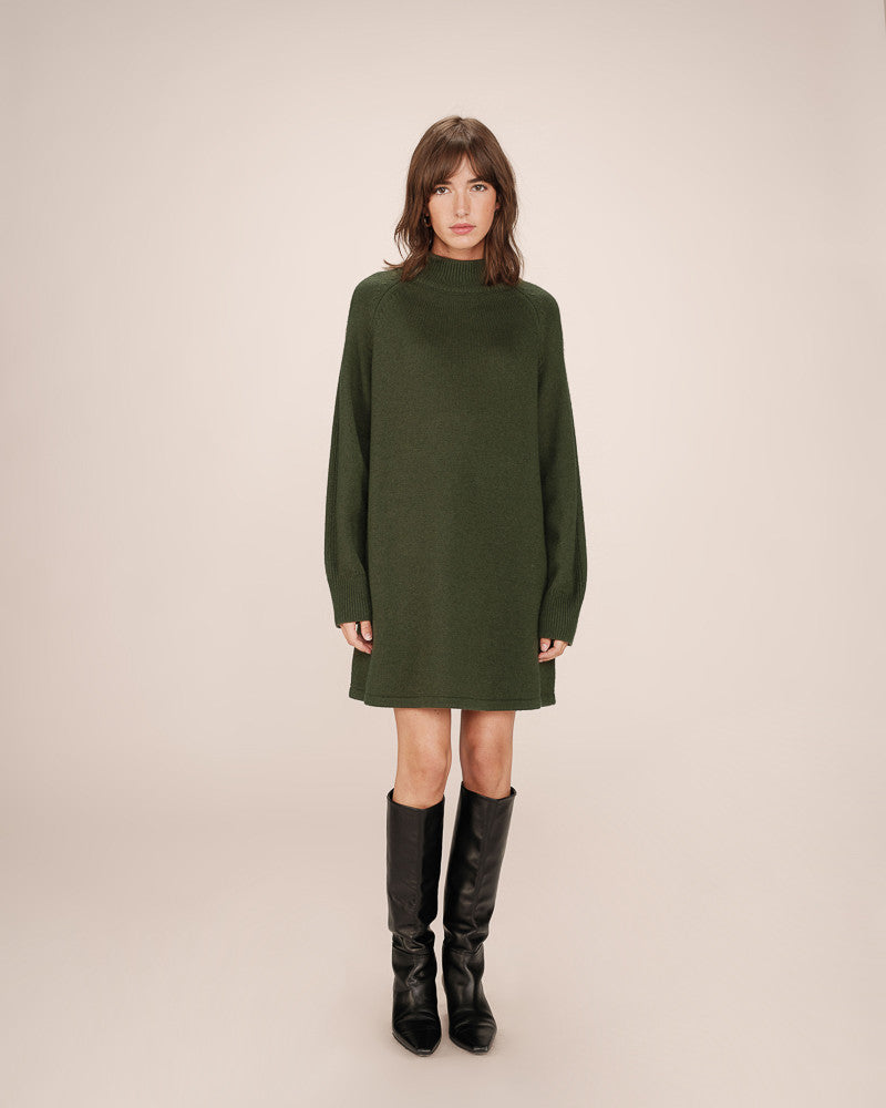 KHAKI SWEATER DRESS
