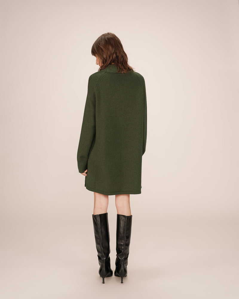 KHAKI SWEATER DRESS