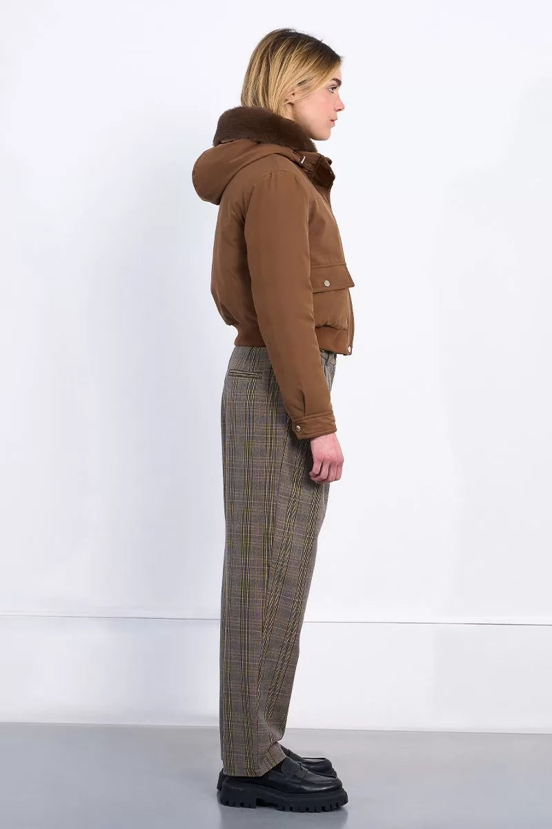 DARK TAN CROP PUFFA