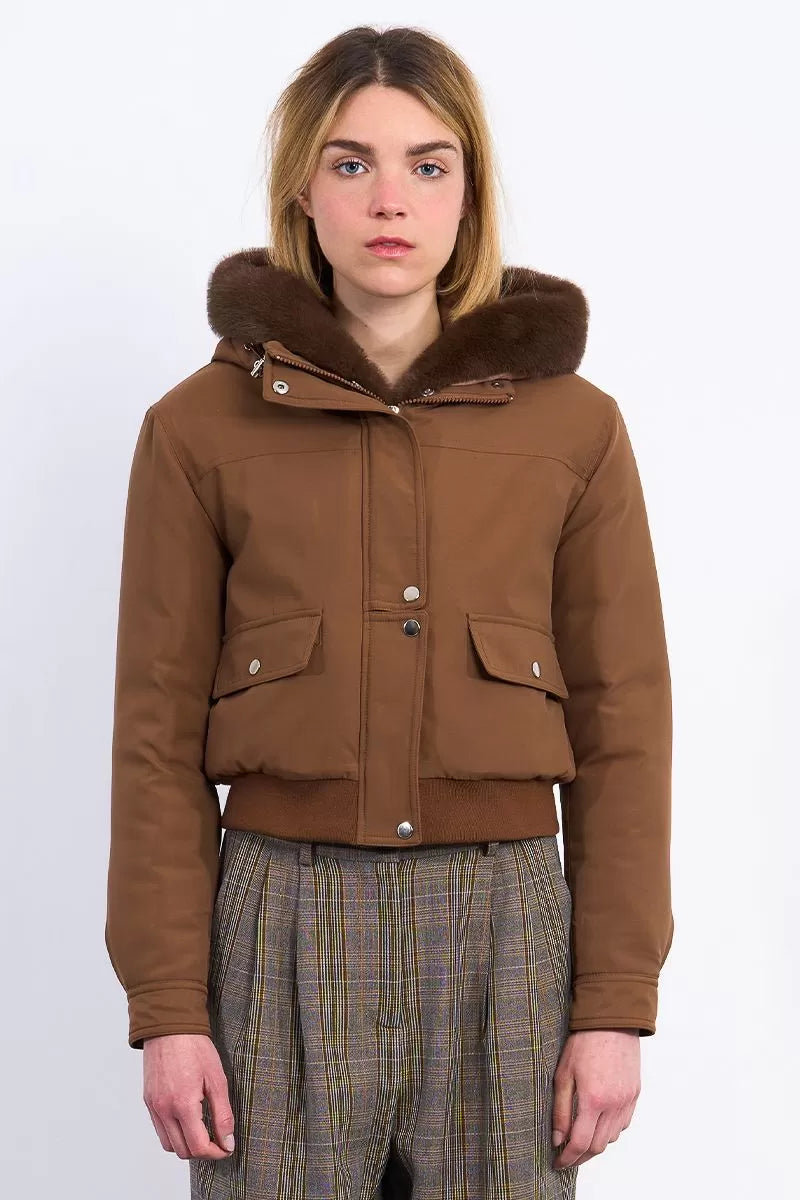 DARK TAN CROP PUFFA